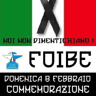 Sanremo: domenica 8 febbraio cerimonia in ricordo delle vittime delle Foibe organizzata dalla Legio Matuzia