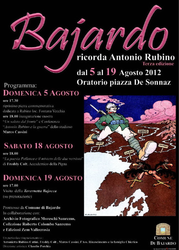 Bajardo ricorda Antonio Rubino: domenica 5 agosto al via la terza edizione Bajardo ricorda Antonio Rubino: domenica 5 agosto al via la terza edizione