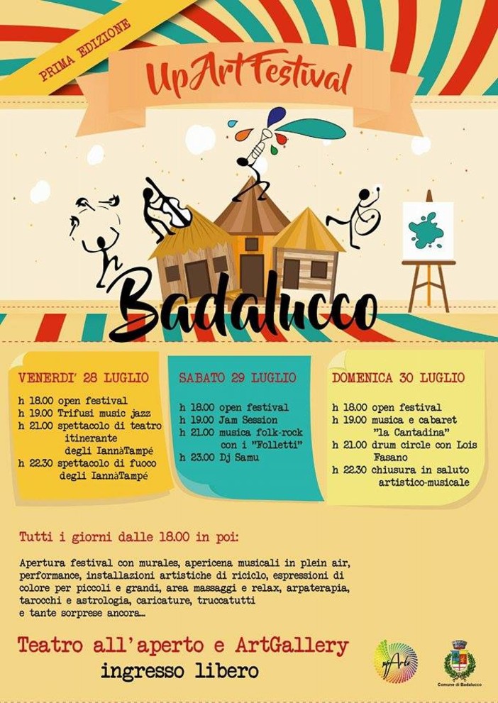 Badalucco: dal 28 al 30 luglio prima edizione dell'UpArt Festival, ricco programma di iniziative ed eventi
