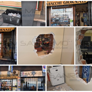 Sanremo: 'banda del buco' in azione nel weekend, svaligiata la tabaccheria di corso Imperatrice (Foto)