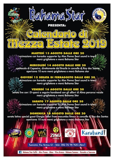 In attesa del Cantaestate 2018, le serate "Eat &amp; Show" proseguono con successo al Bahama Star