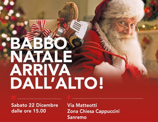Sanremo: sabato prossimo in via Matteotti Babbo Natale scenderà dall'alto per i più piccini Sanremo: sabato prossimo in via Matteotti Babbo Natale scenderà dall'alto per i più piccini
