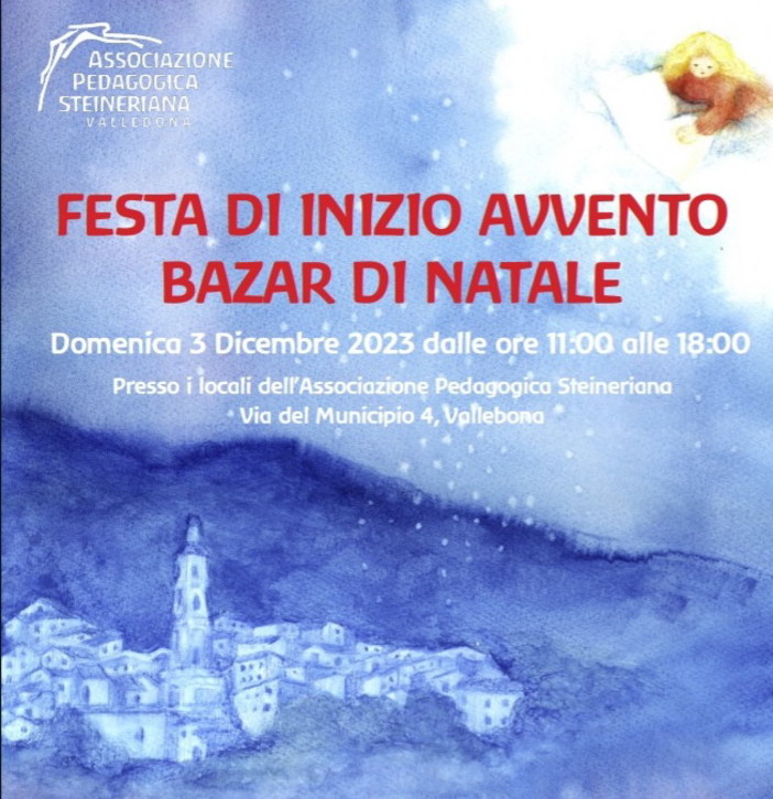 Vallebona: il 3 dicembre torna puntuale il 'Bazar di Natale' dell'associazione pedagogica Steneriana Vallebona: il 3 dicembre torna puntuale il 'Bazar di Natale' dell'associazione pedagogica Steneriana