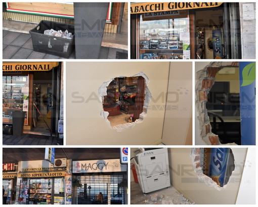 Sanremo: 'banda del buco' in azione nel weekend, svaligiata la tabaccheria di corso Imperatrice (Foto)