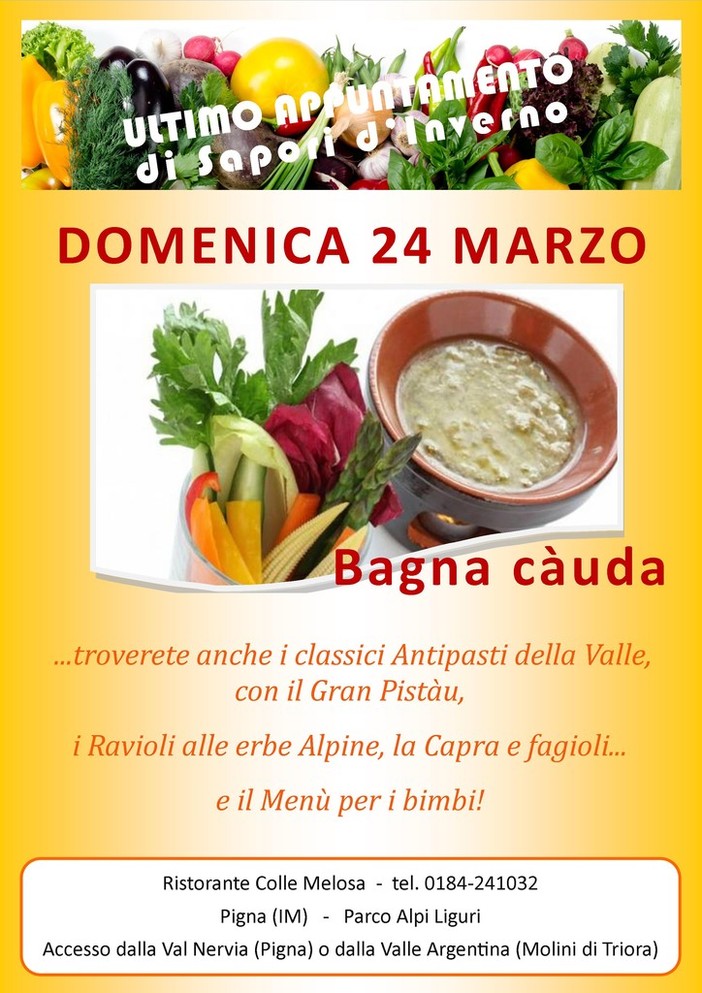 Al Ristorante Colle Melosa l'ultimo appuntamento con "Sapori d'Inverno". Aperte le prenotazioni