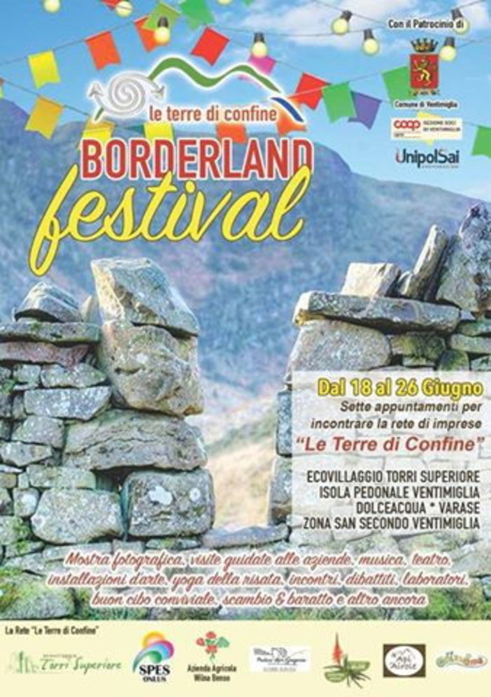 Ventimiglia: tutto pronto per il ‘Borderland festival’ da sabato prossimo a domenica 26 Ventimiglia: tutto pronto per il ‘Borderland festival’ da sabato prossimo a domenica 26