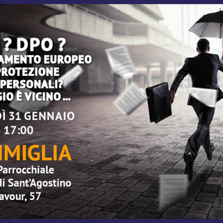 Ventimiglia: oggi pomeriggio nel salone parrocchiale di Sant'Agostino seminario sul Regolamento Europeo per la protezione dei dati personali Ventimiglia: oggi pomeriggio nel salone parrocchiale di Sant'Agostino seminario sul Regolamento Europeo per la protezione dei dati personali
