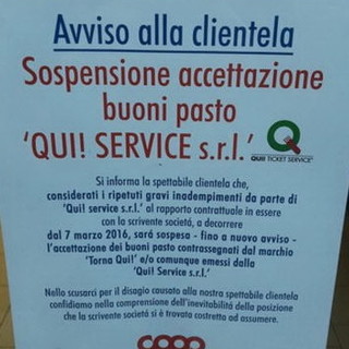 "Ripetuti gravi inadempimenti": la Coop Liguria sospende l'accettazione dei buoni pasto di 'Qui! Service Srl'