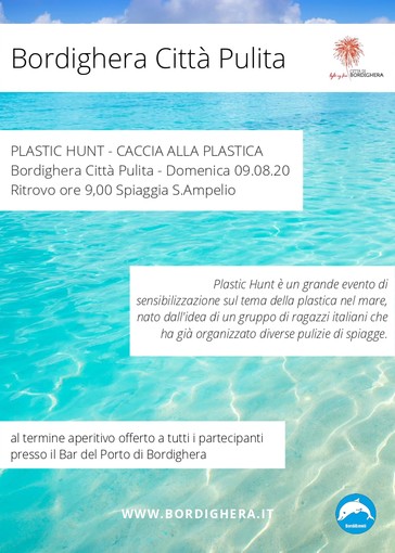 Anche Bordighera partecipa all'iniziativa internazionale 'Plastic Hunt' per una città più pulita