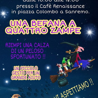 Sanremo: domani al 'Cafè Reinassance' l'iniziativa 'Befana a quattro zampe' con i volontari Enpa