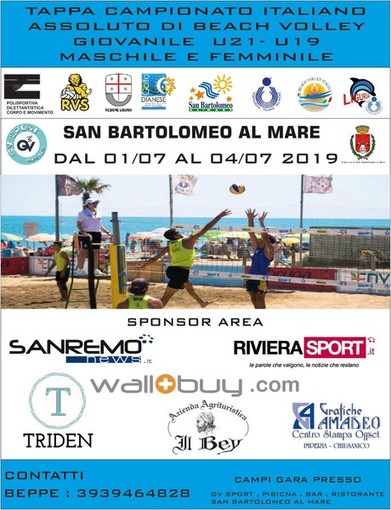 Beach Volley. Tutto pronto per le finali Under 19 della tappa ligure del Campionato Italiano