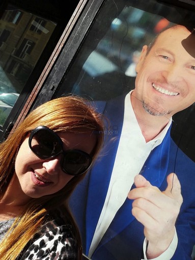 Barbara Blengino negli studi della Rai a Roma Barbara Blengino negli studi della Rai a Roma