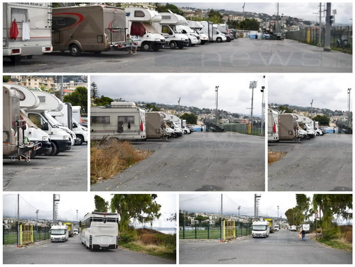 Sanremo: ancora il problema camper, letteralmente invase le strade attorno ai campi sportivi di Pian di Poma (Foto) Sanremo: ancora il problema camper, letteralmente invase le strade attorno ai campi sportivi di Pian di Poma (Foto)