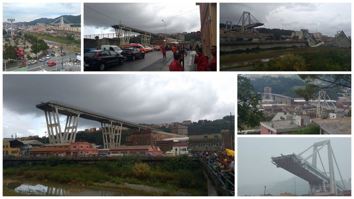 Il ponte "Morandi" crollato questa mattina Il ponte "Morandi" crollato questa mattina