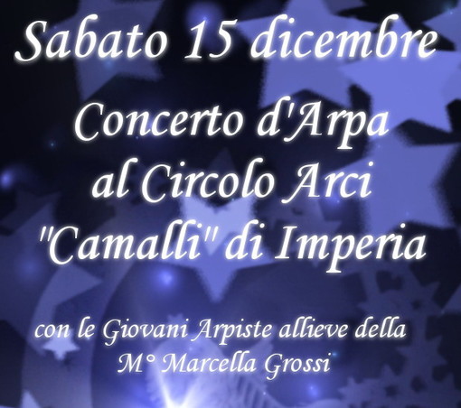 Imperia: sabato prossimo concerto di Arpe, Flauto e Voce al Circolo Arci