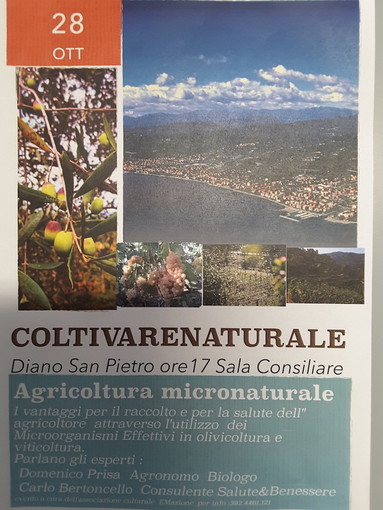 Diano San Pietro: domani pomeriggio l’incontro “Coltivarenaturale", i vantaggi dell'agricoltura micronaturale