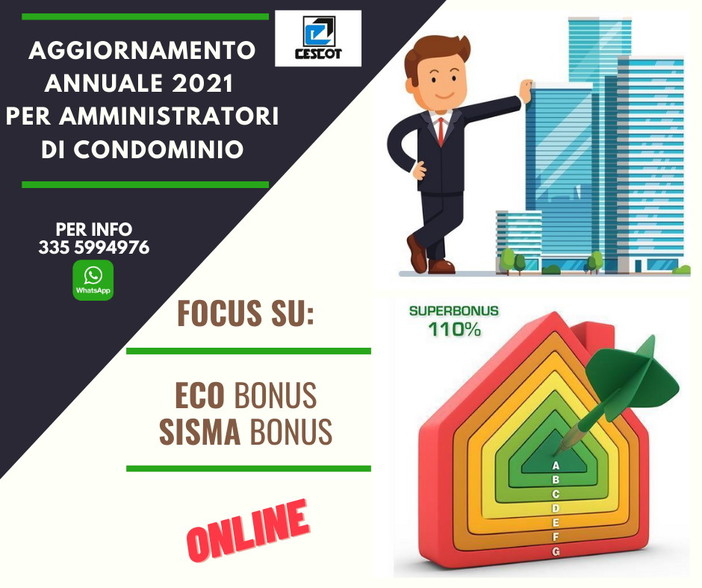 Corso di aggiornamento del Cescot Confesercenti annuale per gli amministratori di condominio Corso di aggiornamento del Cescot Confesercenti annuale per gli amministratori di condominio