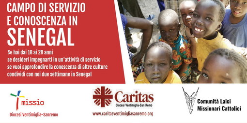 Campo di servizio per giovani della nostra provincia in Senegal: due incontri di presentazione a Ventimiglia e Sanremo