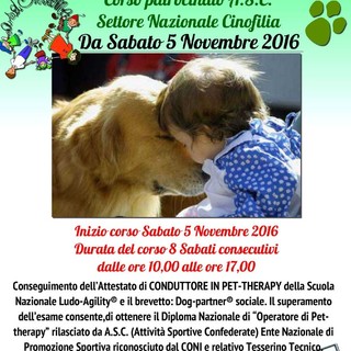 Sanremo: al via il corso di Operatore Pet Therapy presso l'Associazione "Insieme". Eccole informazioni