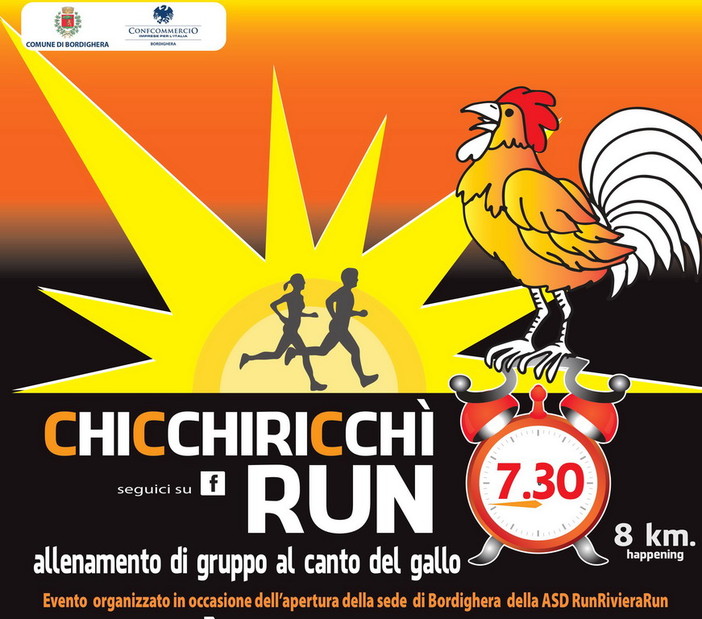 Bordighera: dopo il successo dell'edizione 2014 torna lunedì prossimo la 'Chicchirichì Run' Bordighera: dopo il successo dell'edizione 2014 torna lunedì prossimo la 'Chicchirichì Run'