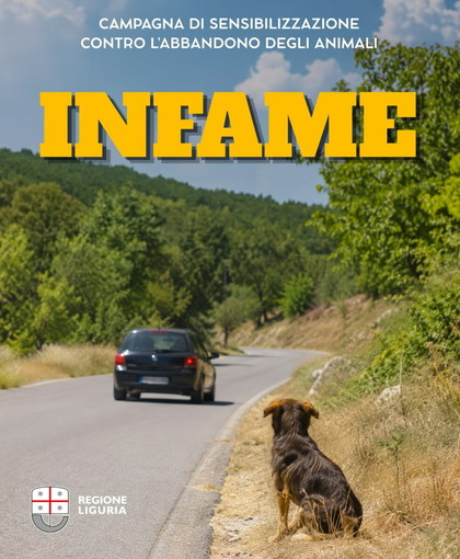 Regione Liguria contro l'abbandono degli animali: al via la campagna social "Infame" per fermare un gesto vile e criminale