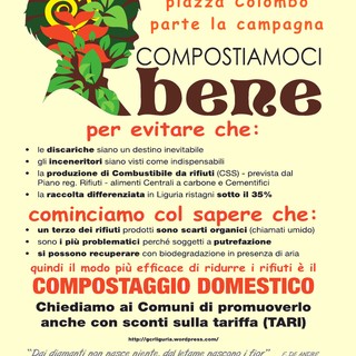 'Sanremo Sostenibile' aderisce all'iniziativa 'Compostiamoci bene'. Sabato 17 gennaio banchetto in P.za Colombo 'Sanremo Sostenibile' aderisce all'iniziativa 'Compostiamoci bene'. Sabato 17 gennaio banchetto in P.za Colombo