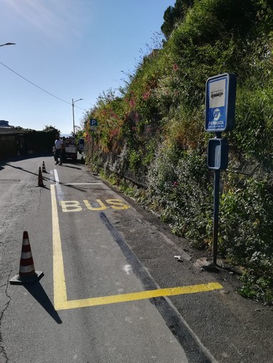 Sanremo, messa in sicurezza la fermata RT di via Galileo Galilei: i ringraziamenti al comandante Asconio e al Servizio Viabilità (Foto)