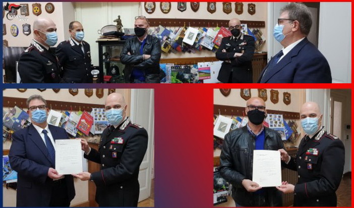 Imperia: congedati due Carabinieri salutati dal Colonnello Mommo, vanno in pensione dopo 35 anni di servizio