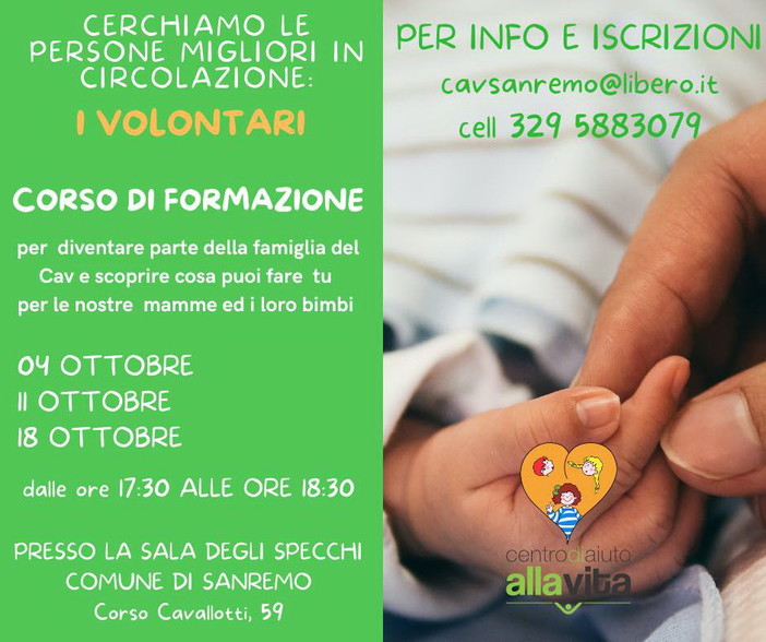 Sanremo: martedì prossimo al via il primo degli incontri in Comune del 'Centro aiuto alla vita' Sanremo: martedì prossimo al via il primo degli incontri in Comune del 'Centro aiuto alla vita'