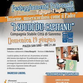 Sanremo: 'I soudi du capitanu', domenica prossima commedia della Compagnia Stabile in piazza San Siro Sanremo: 'I soudi du capitanu', domenica prossima commedia della Compagnia Stabile in piazza San Siro