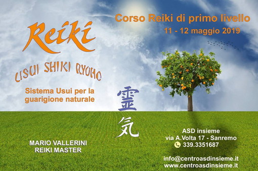 Sanremo: a maggio all'associazione 'Insieme' di via Volta il corso di primo livello di Reiki Sanremo: a maggio all'associazione 'Insieme' di via Volta il corso di primo livello di Reiki