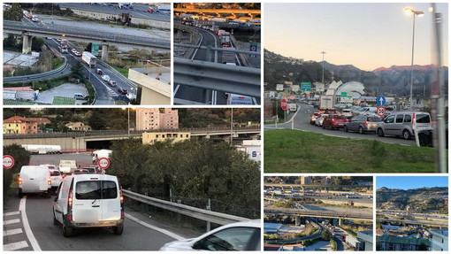 Ventimiglia: caos tamponi all'autoporto, mezzi imbottigliati per entrare in A10 e oltre un'ora di coda (Foto)