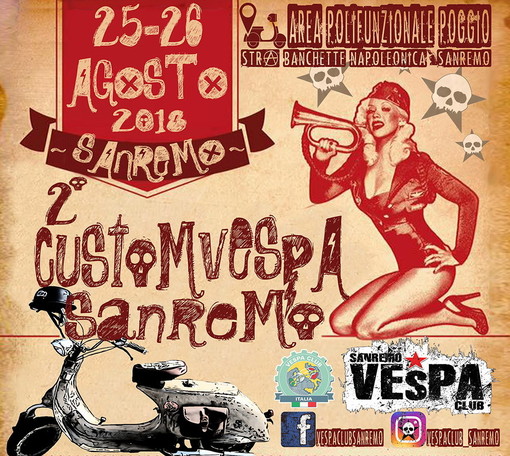 Sanremo: a fine agosto nell'area polifunzionale di Poggio l'appuntamento con il 'Custom Vespa'