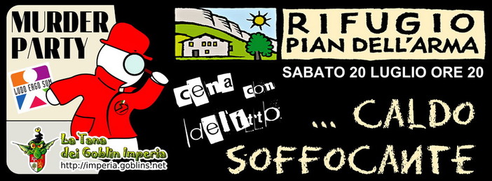 Colle di Nava: sabato prossimo torna la 'Cena con Delitto' al rifugio di 'Pian dell'Arma' Colle di Nava: sabato prossimo torna la 'Cena con Delitto' al rifugio di 'Pian dell'Arma'