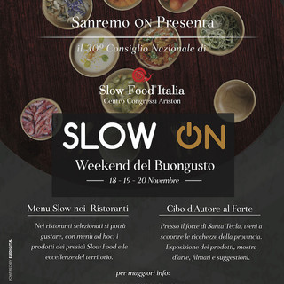 ‘Weekend del buongusto’ e ‘Cibo d’autore al Forte’, Sanremo accoglie il 30° Consiglio Nazionale di Slow Food Italia ‘Weekend del buongusto’ e ‘Cibo d’autore al Forte’, Sanremo accoglie il 30° Consiglio Nazionale di Slow Food Italia