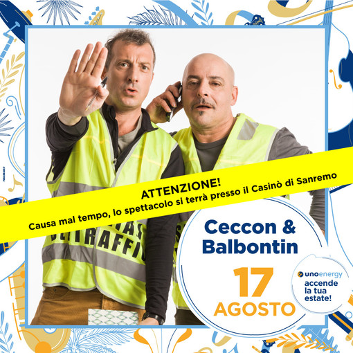 Sanremo: cambio di location per Ceccon &amp; Balbontin, lo spettacolo si terrà stasera al Teatro del Casinò