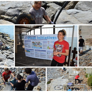 Sanremo: tanta 'rumenta' rimossa questa mattina dal litorale dei 'Tre Ponti con l'iniziativa 'Clean Up' (Foto e Video)