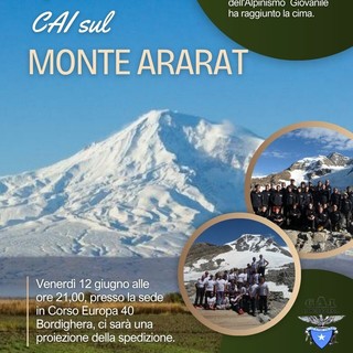 Bordighera, il CAI presenta la spedizione al Monte Ararat realizzata per il 150° anniversario del Club Alpino Italiano