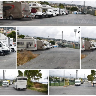 Sanremo: ancora il problema camper, letteralmente invase le strade attorno ai campi sportivi di Pian di Poma (Foto)