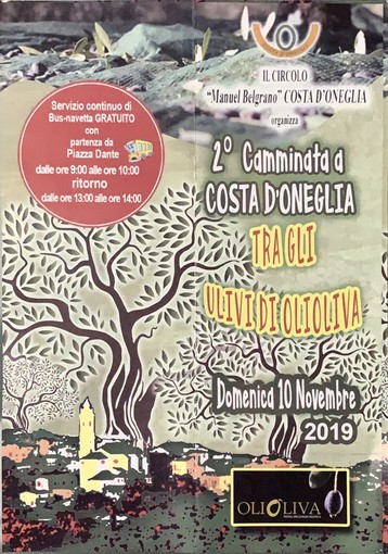 Imperia: domenica prossima, camminata ‘Tra gli ulivi di OliOliva' a Costa d'Oneglia Imperia: domenica prossima, camminata ‘Tra gli ulivi di OliOliva' a Costa d'Oneglia