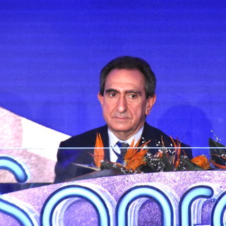L'ex ad Rai Carlo Fuortes durante una conferenza stampa dell'ultimo Festival di Sanremo L'ex ad Rai Carlo Fuortes durante una conferenza stampa dell'ultimo Festival di Sanremo