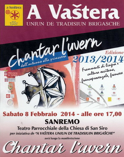 Sanremo: domani pomeriggio al teatro di San Siro andrà in scena lo spettacolo 'Chantar l'uvèrn'