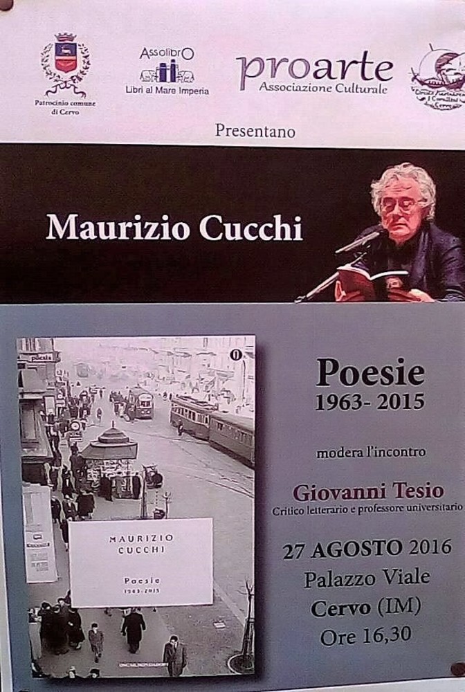 Cervo: a Palazzo Viale il Professor Giovanni Tesio introduce il poeta Maurizio Cucchi