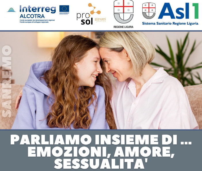 Sanremo: venerdì prossimo in Comune convegno di Asl 1 su “Parliamo insieme di... emozioni, amore, sessualità” Sanremo: venerdì prossimo in Comune convegno di Asl 1 su “Parliamo insieme di... emozioni, amore, sessualità”