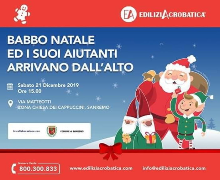 Sanremo: sabato prossimo i 'Babbo Natale' acrobatici si caleranno dal tetto dell'hotel Nazionale Sanremo: sabato prossimo i 'Babbo Natale' acrobatici si caleranno dal tetto dell'hotel Nazionale