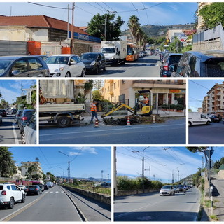 Sanremo: si rompe un tubo alla Foce, code che arrivano quasi a Bordighera e automobilisti inviperiti (Foto e Video)