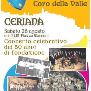 Ceriana: sabato sera alle 21 il concerto per i 50 anni del 'Coro della Valle'