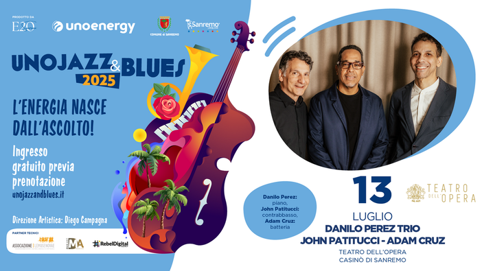 La grande musica a Sanremo: Unojazz&blues porta Danilo Pérez al Casinò La grande musica a Sanremo: Unojazz&blues porta Danilo Pérez al Casinò