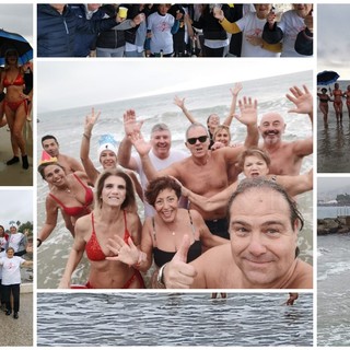 Sanremo: un 'Cimento' c'è stato comunque, 15 temerari hanno fatto il bagno ai 'Tre Ponti' (Foto)