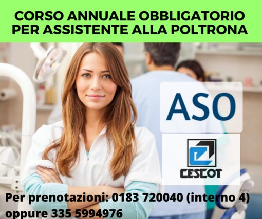 Imperia: iscrizioni aperte al corso obbligatorio online per Assistente di Studio Odontoiatrico Imperia: iscrizioni aperte al corso obbligatorio online per Assistente di Studio Odontoiatrico